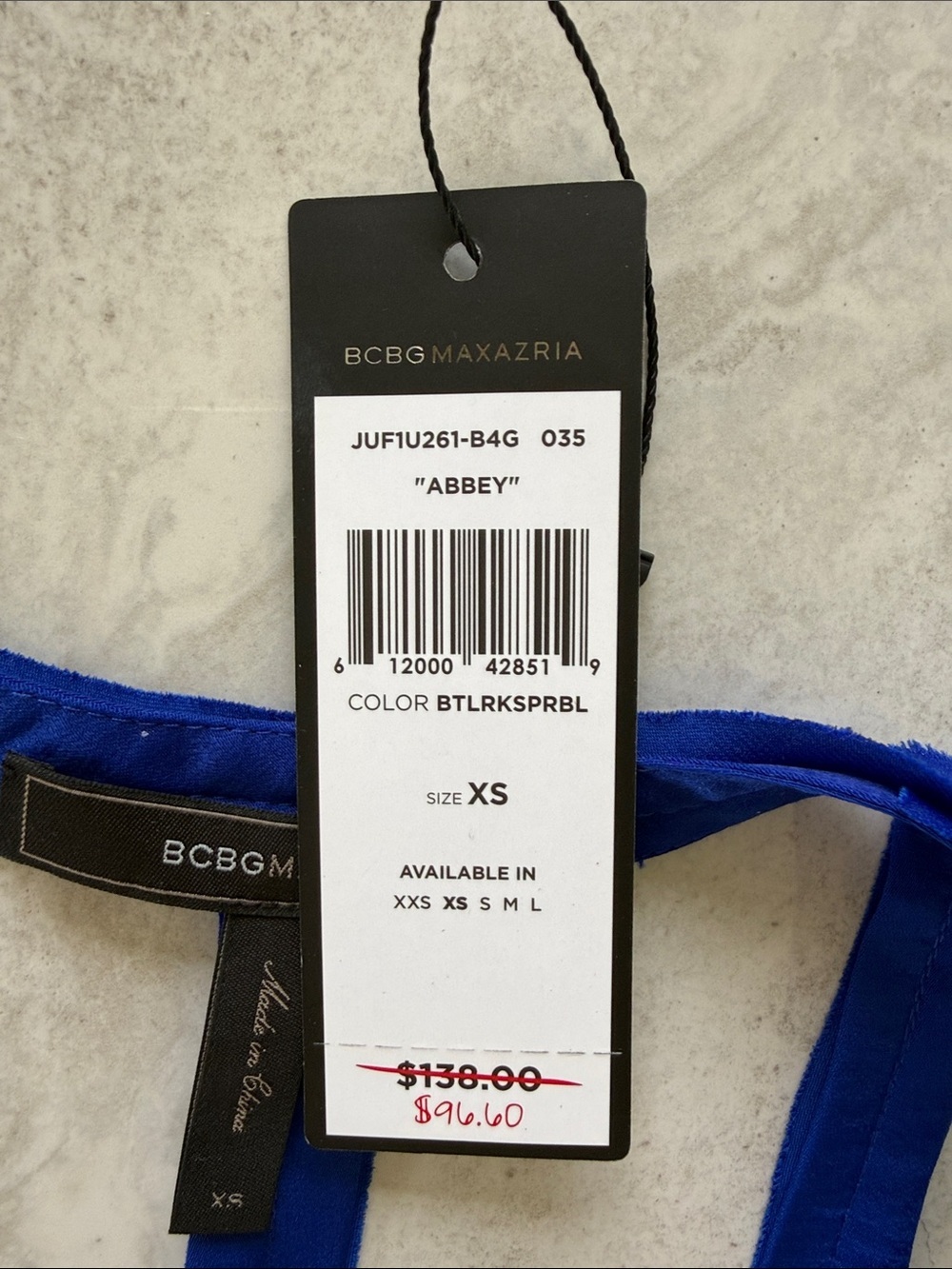 BCBGMaxAzria Royal Blue Racerback V-Neck Camisole NWT sz xs - Picture 6 of 10